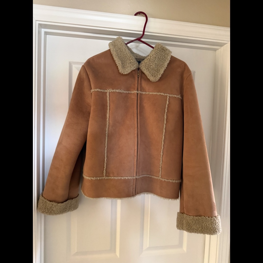 Vintage Tan Route 66 Faux Fur Jacket